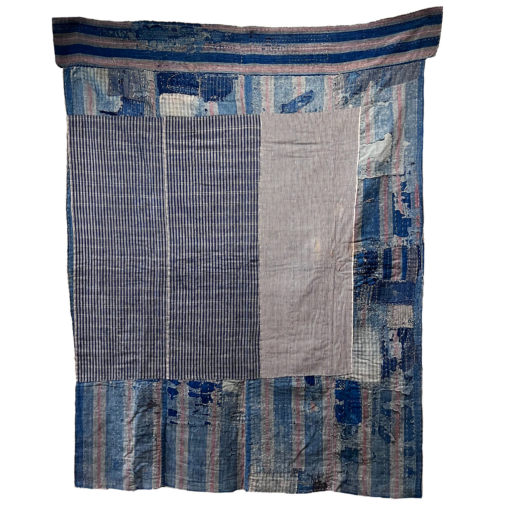 Boro Futon Cover - Meiji era indigo futonji