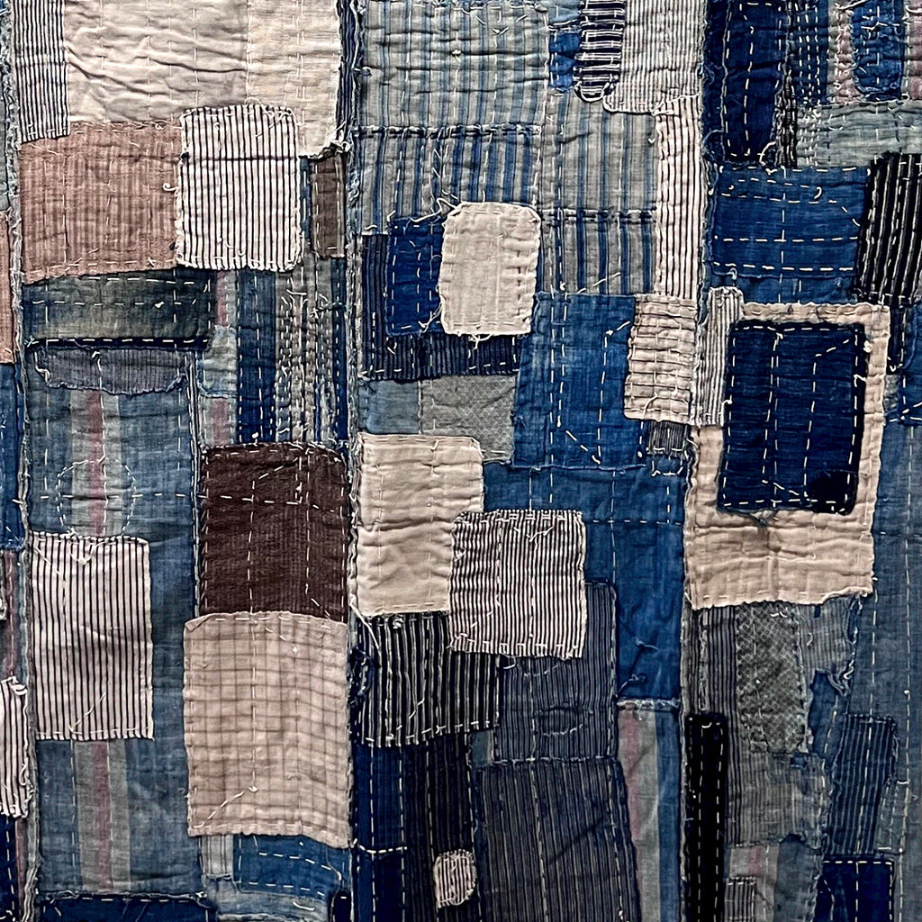 Boro Futon Cover - Meiji era indigo futonji
