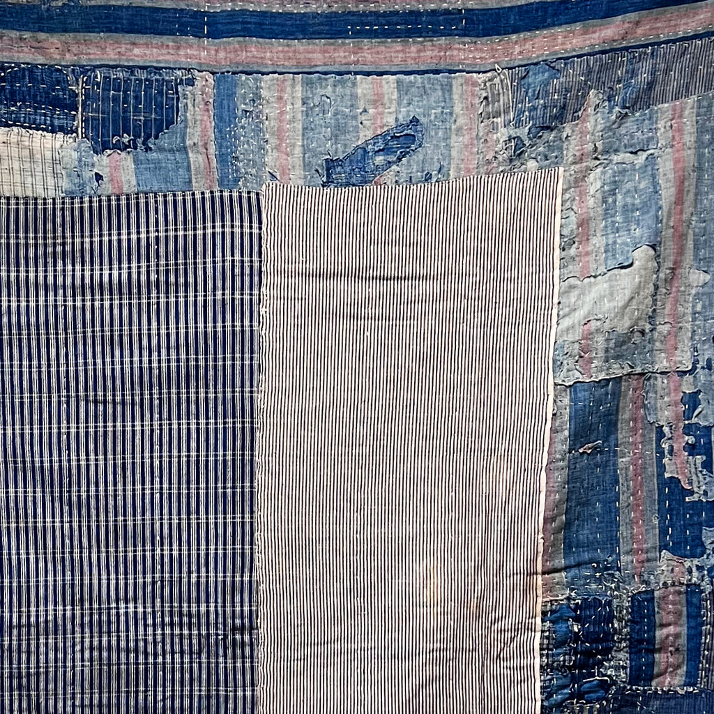 Boro Futon Cover - Meiji era indigo futonji