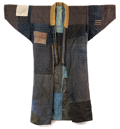 Boro Noragi - Shima cottons, yellow cotton repairs