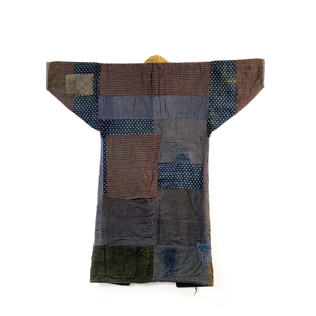 Boro Noragi - Shima cottons, yellow cotton repairs