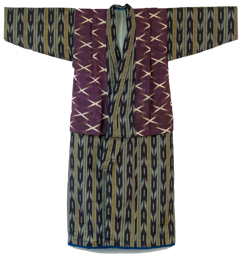 Edo Era Silk Kasuri Kimono for a Merchant's Child