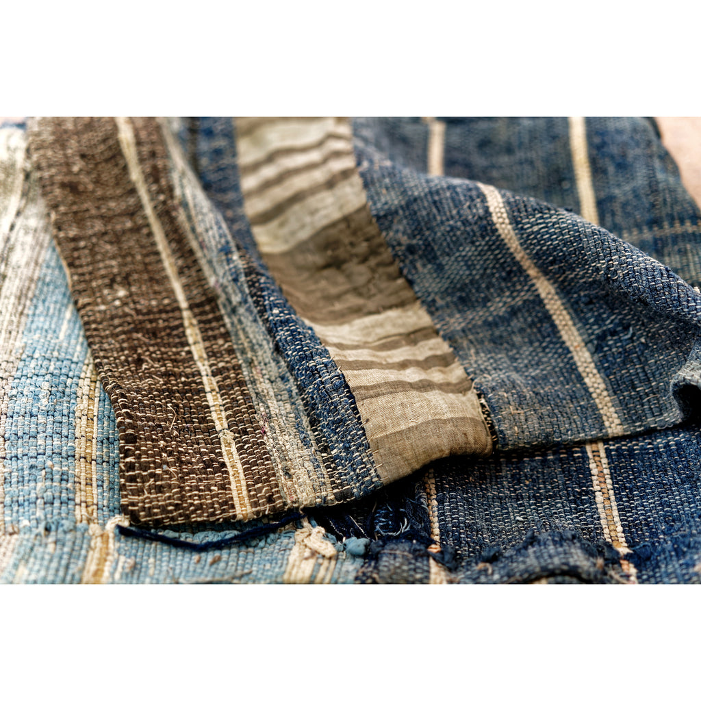 Sakiori Kotatsugake - Edo Era Indigo Rug