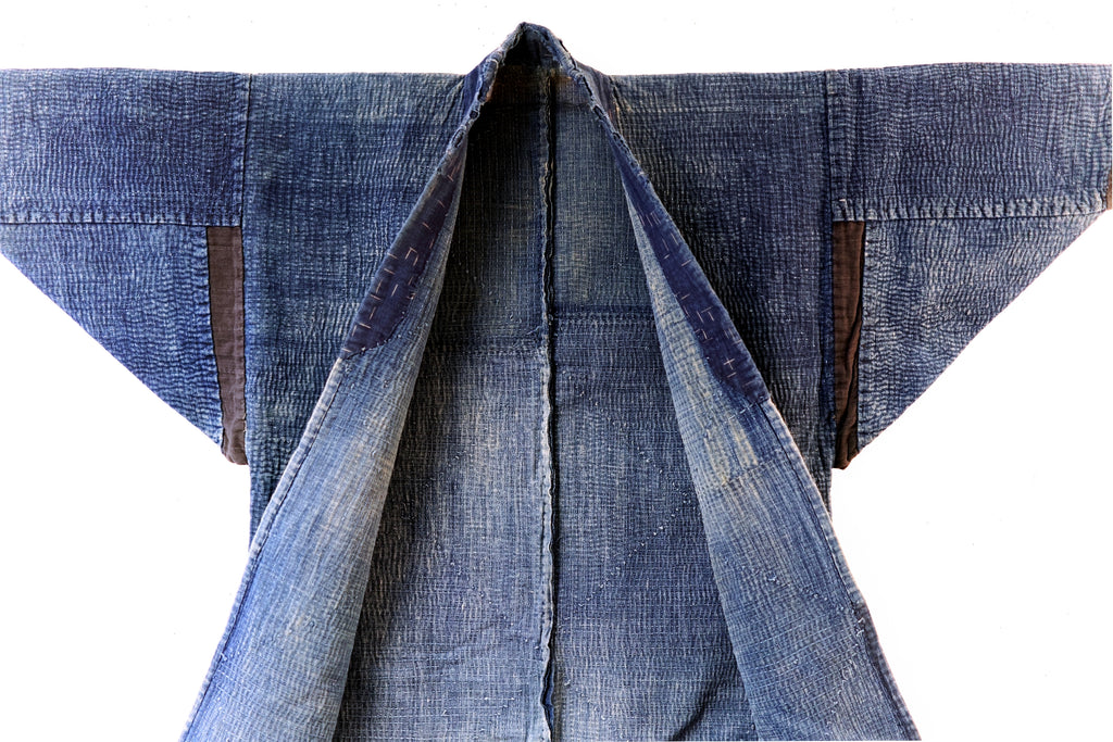 antique japanese sashiko noragi detail