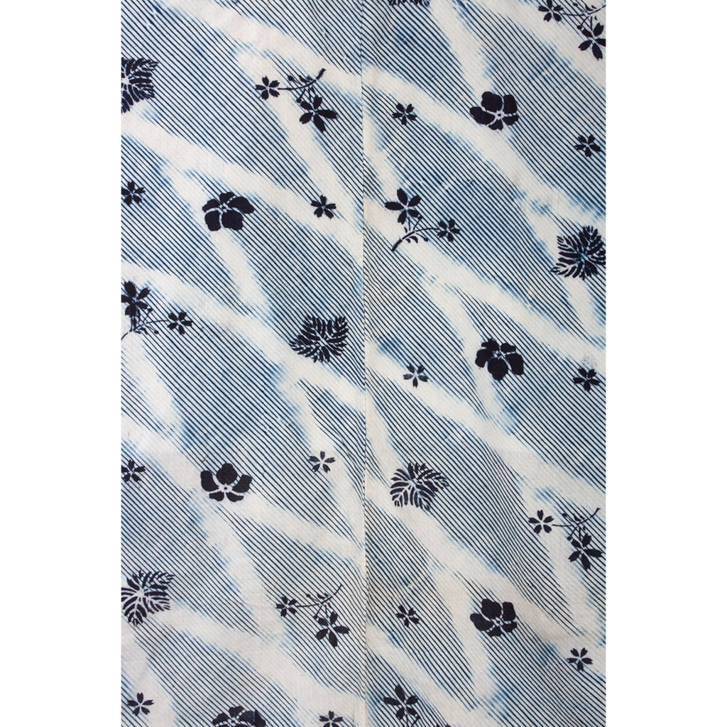Arashi Shibori Kimono Katazome Florals