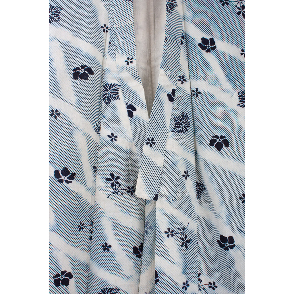 Arashi Shibori Kimono Katazome Florals