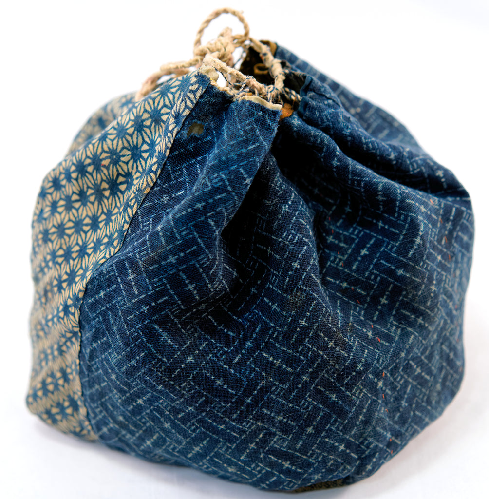 Komebukuro - hemp katazome patchwork bag